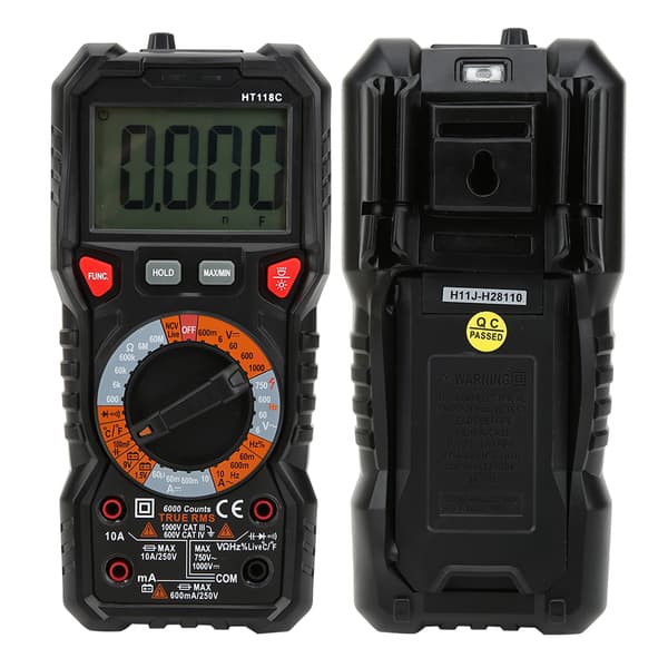 【NX】Multimeter Meter 6000 Count Digital Automatisk räckvidd Sant Effektivt värde Amperemeter HT118C