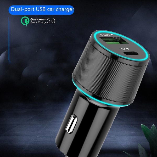 Usb C billaddare, Dual Type-c Pd billaddare Power Delivery & Quick Charge 3.0