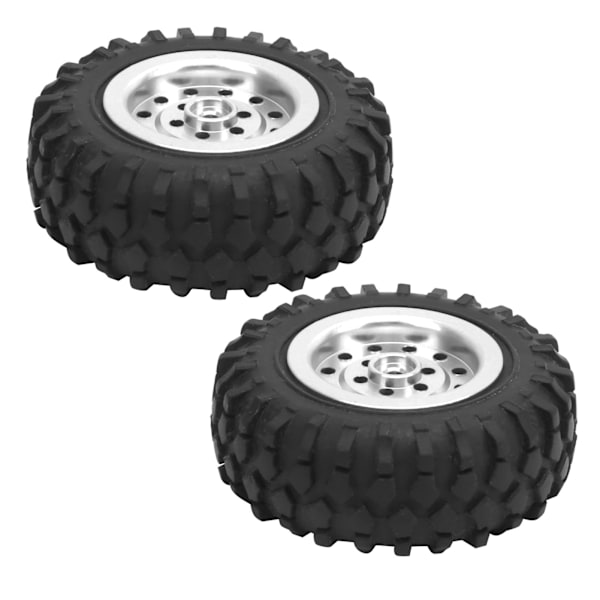 55 mm/2,2 tuuman RC-kuorma-auton renkaat ruuveilla, alumiiniseoskumista, liukastumisenesto, WPL D12 1/10 (hopea S)