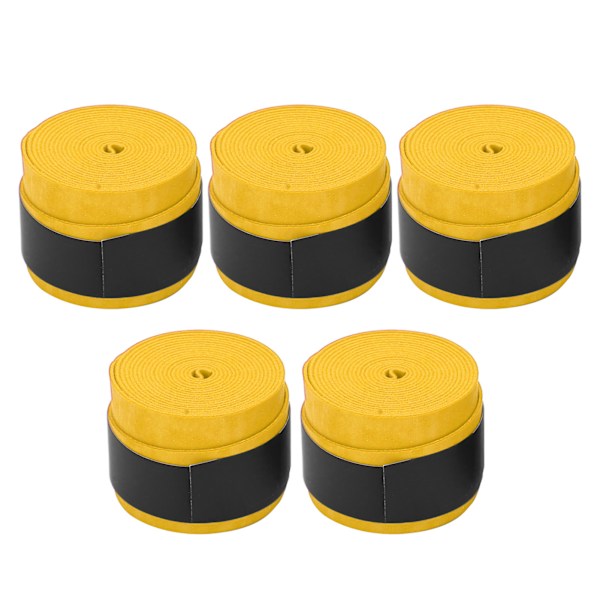 5 ST Handtag Overgrip Nonsticky Andas Matt Racket Grip Tejp för Badminton Bordtennisracketar (Gul)