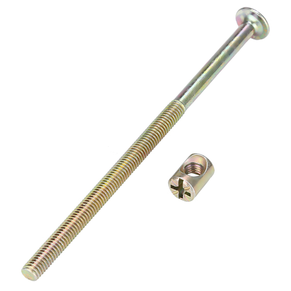 10 ST M6 kolstål 120 mm möbelbultar med 6 mm fatmutter anslutningsfäste