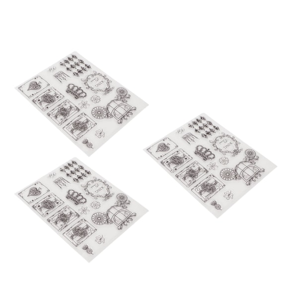 3 stk. klare stempler DIY Interessant Holdbar Gjenbrukbar TPR Materiale Transparent Utseende Preging Scrapbooking Verktøy