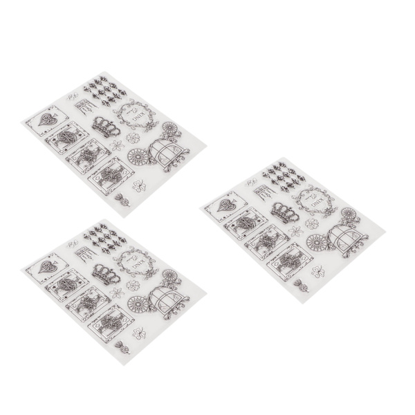 3 stk klare stempler DIY Interessant Slitesterk Gjenbrukbar TPR Material Transparent utseende Prege Scrapbooking Verktøy