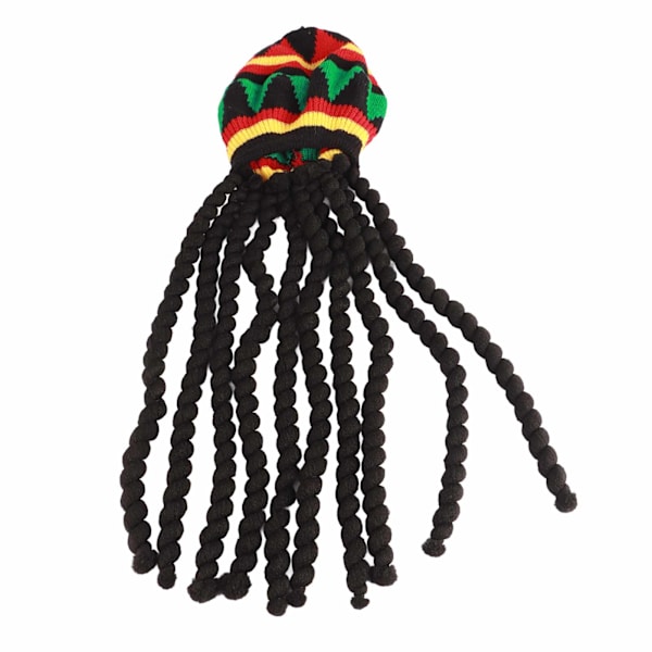 Dreadlocks paryk hue Andas strikket baskerhat med lang sort dreadlocks paryk til sommer vinter halloweenfest