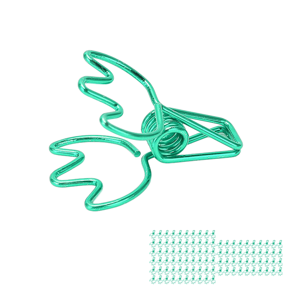 100 stk. Binder Clips Metal Hul Kroneform Små Binder Clips til Kontordokumenter Certifikater Billetter Grøn