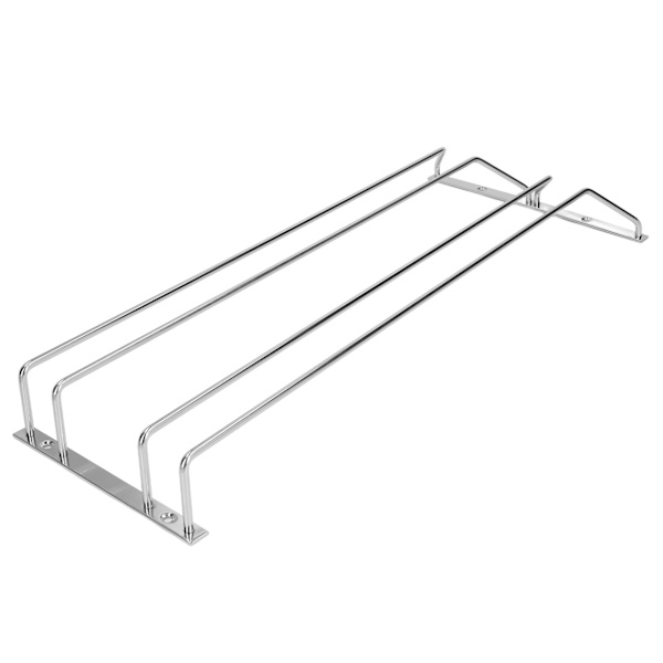 Rustfritt stål dobbelt rad vinglass Stativ Oppbevaringsstativ Henge Stemware Holder under skap