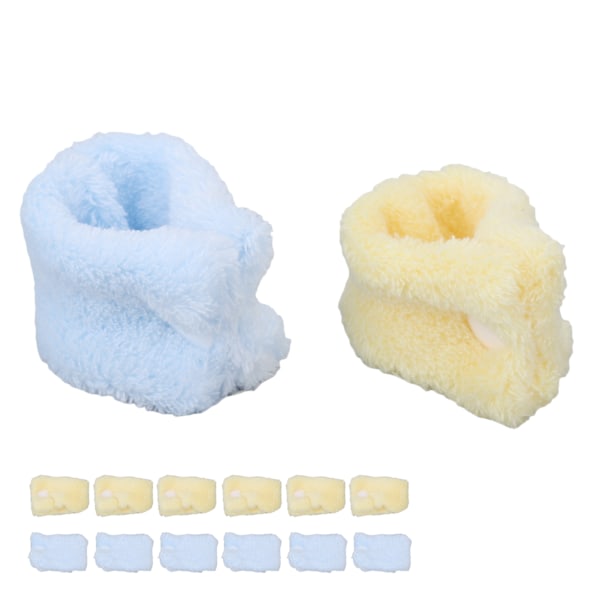 12 st värmefria hårrullare Coral Fleece Skadefri DIY-verktyg Bule Gul för att sova nattetid