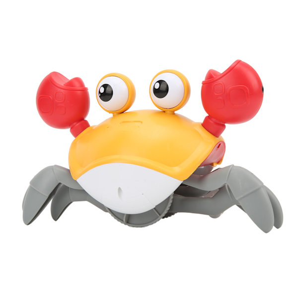 Crab Crawling Toy USB Uppladdningsbar automatiskt undvik hinder Krypande krabba babyleksak med musik och LightOrange