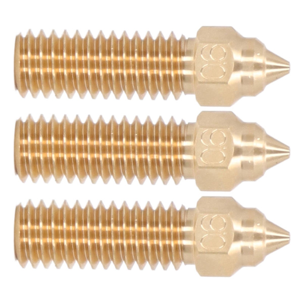 3st 3D-skrivarmunstyckessats Extruder Mässingsmunstycken Högflöde Hög temperaturbeständig för Creality K1 1,75 Dia 0,6mm Hål