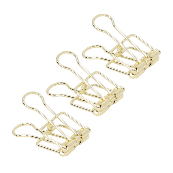 80 stk. hule clips 1,8 cm robuste metalclips med stærk klemning til papir, til hjemmekontor, studiebrug, guld