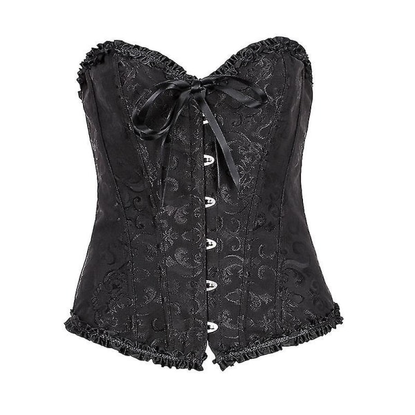 Court Corset Sculpting Top Sexet Brudekjole Støtte Bryst Gathering Corset Tights Black M