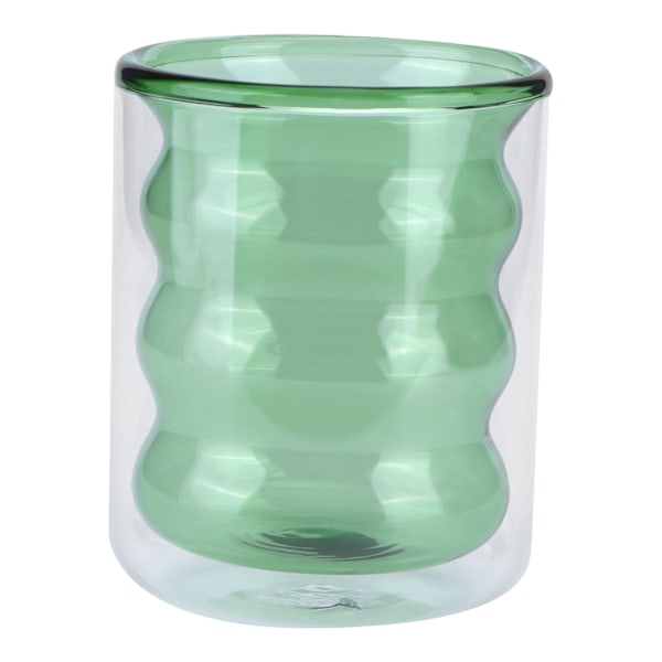 200 ml kaksinkertainen lasimuki lämmönkestävä 3D-spiraalikulho toimistoon, kotiin ja kouluun (vihreä)