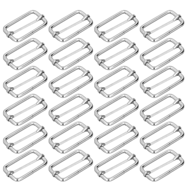20st metall rektangeljustering Hållbar bleklös Utsökt bred applikation Metallspänne för kläder Ryggsäcksbälte3,5x38x20mm