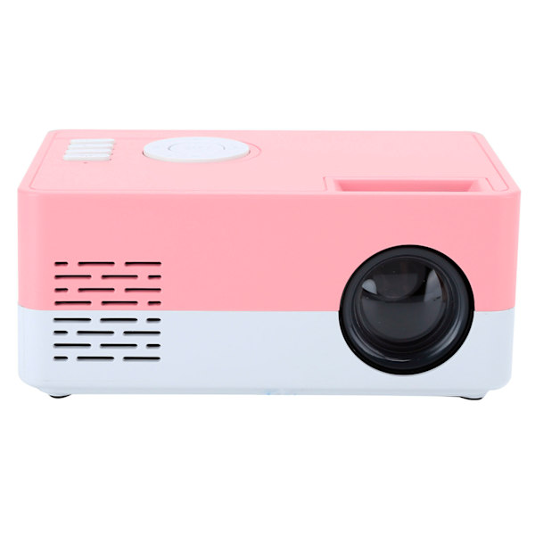 Mini Bærbar Projektor LED Hjemmekino Video Media Player Projektor med Stativ 100‑240V Hvit Rosa AU-kontakt