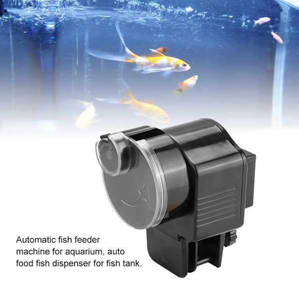 【NX】Hjem Akvarium Fisketank Automatisk Foderautomat Timer Sort