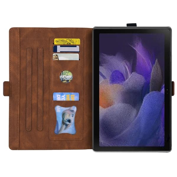 Samsung Galaxy Tab A9+ / A11+ Leather Case with Embossed Love Butterfly Brun