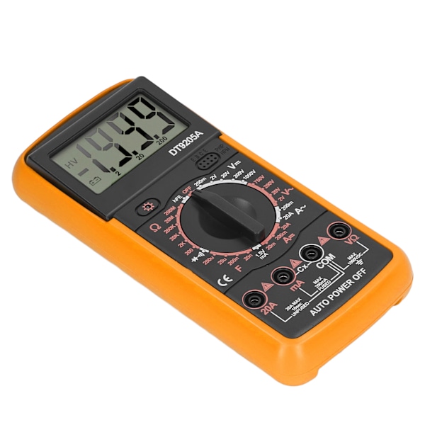 Smart digital multimeter LCD-skärm Multifunktionell kretsdetektionsmätare för hushålls orange