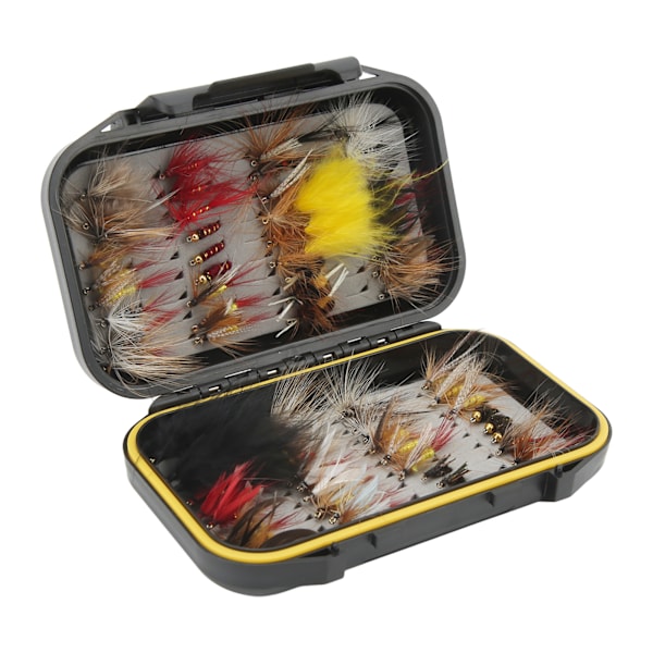72 stk Fluestangfluer Kit Rustfritt stål Holdbart materiale Levende lyse farger Fluestanglokk for fiske
