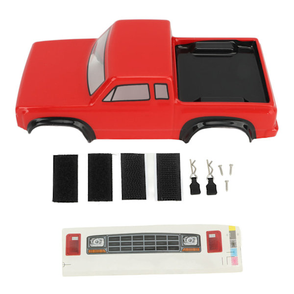 RC-auton kori muovi 125 mm akselivälillä, hienostunut RC-auton kori, kuorma-auton korin lisävaruste Axial SCX24 1/24 punainen