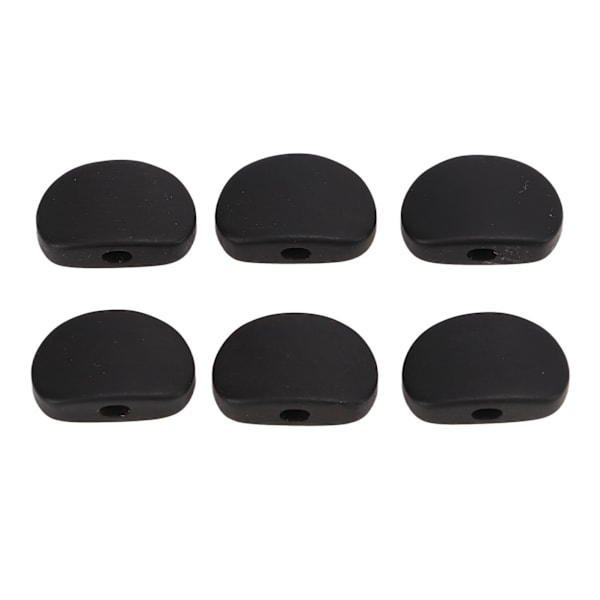 6 kpl. Ebony Metal -viritysknappia sähkökitaroille, suuri soikea