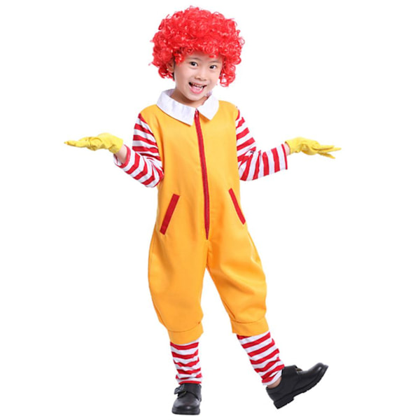 4 st/set Fastfood Gul clown kostym för barn och vuxna Halloween Cosplay kostym Förälder Barn Clown kostym för fest och scenuppträdande