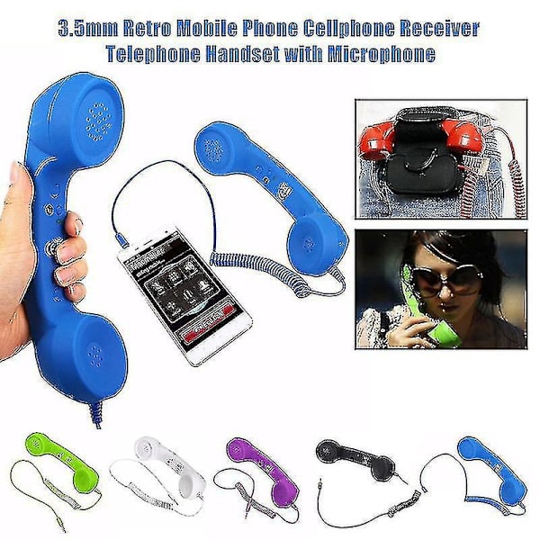 Retro svart 3,5 mm mobiltelefonmottagare med mikrofon