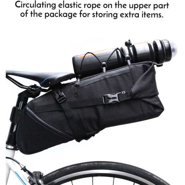 Lixada polkupyörän satulalaukku 3-10L suuri tilavuus Mountain Road MTB polkupyörän takalaukku Pyörän säilytyspaketti istuinlaukun alla, malli: musta