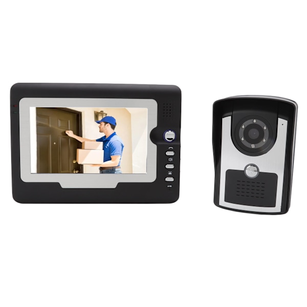 Smart HD Video Intercom dörrklocka Hem Elektronisk intercom dörrklocka med 12 klockor TFT LCD-skärm 100V‑240V US-kontakt