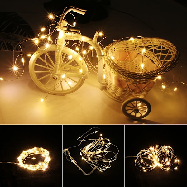 10/20/30/50 LED Fairy String Lights Wire Kobber WARM WHITE 20 warm white 20 LED 2m