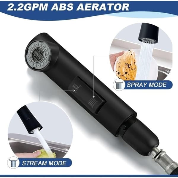 Dual-Mode Shower Head - Kitchen Faucet - Replacement Shower Head - Water Saving - For Bathroom and Kitchen