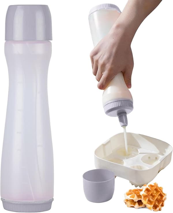 Pancake Batter Dispenser, Batter for Breakfast and Kitchen Use, Squeeze Bottle for Waffles and Donuts