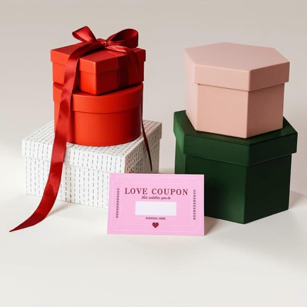 Skraplotter Kärlekskuponger För Par 20-pack Alla Hjärtans Dag Presentkort Romantiska Half red and pink 20PCS
