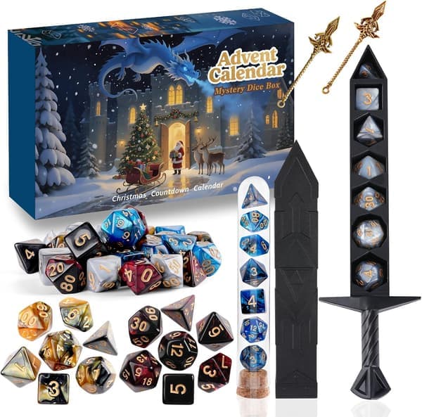 2026 Juleadventskalender Mystisk D&D Terningesæt 24-dages Adventskalender Overraskende D&D-gaver til Dungeons & Dragons RPG'er
