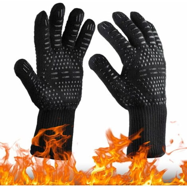 2-pack ugnshandskar, 1472°F värmebeständiga handskar, XL-storlek grillhandskar, halkfria silikon BBQ-handskar, säkra matlagningshandskar för matlagning för män, ugn