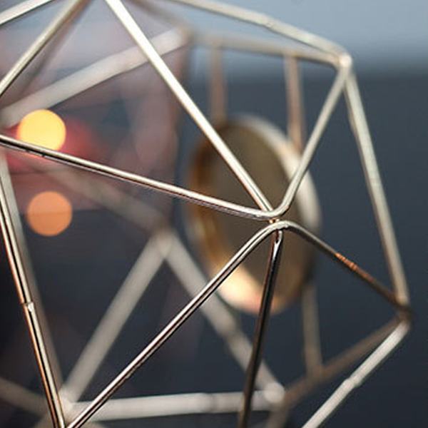 Geometrisk Tealight-hållare, Geometrisk Ljusstake för Bröllop Jul Hembordsdekorationer, Svart