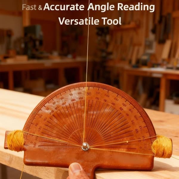 Precision Angle Gauge Handmade Birch Wood Angle Finder for Welding DIY Woodworking Projects String Alignment System Engraved Degree Measurement