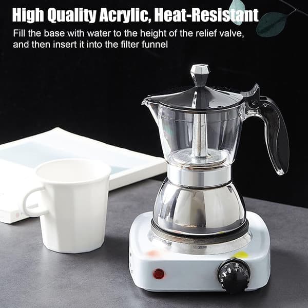 300 ml kaffemaskine i rustfrit stål, mokkakande i rustfrit stål, husholdnings espressomaskine til komfur