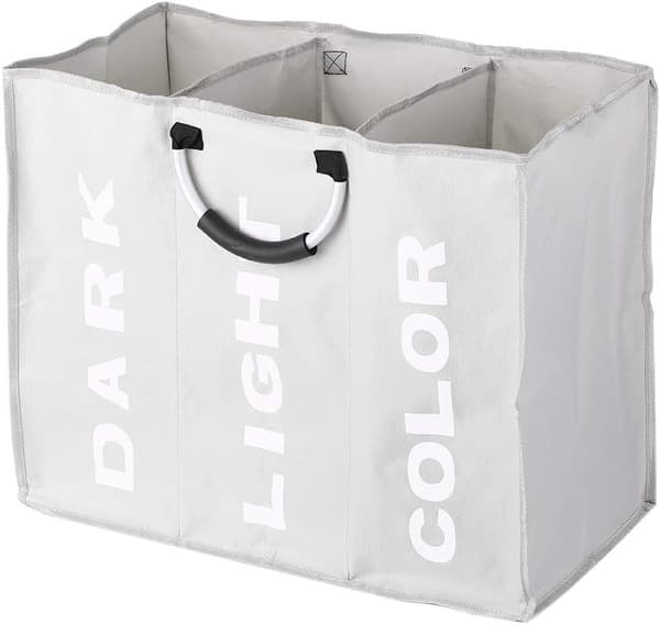Foldable Laundry Basket with Sorting Compartments