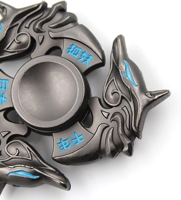 Fidget Spinner Metal Håndspinner EDC ADHD Fokus Legetøj Ultra Holdbart Højhastigheds Angstdæmpende Legetøj, Sort Ræv
