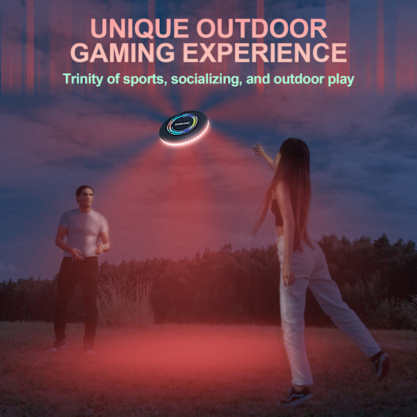 Laddningsbar LED Frisbee - 16 miljoner färger RGB - Smarta lägen - Automatisk tändning - Rolig present till jul, födelsedag och camping Purple Purple