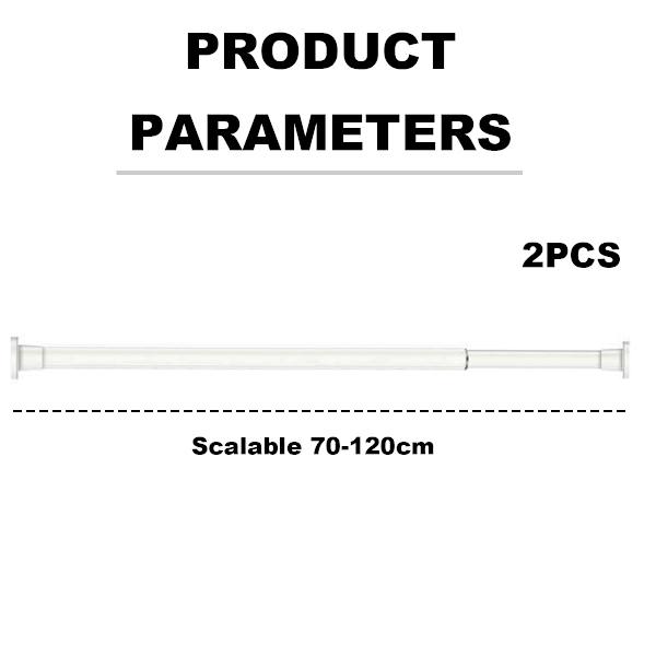 2 st fjäderbelastade gardinstänger, 27 till 47 tum (vit), justerbara små spännstänger fjäderbelastad duschspännstång ingen borrning förlängningsstång