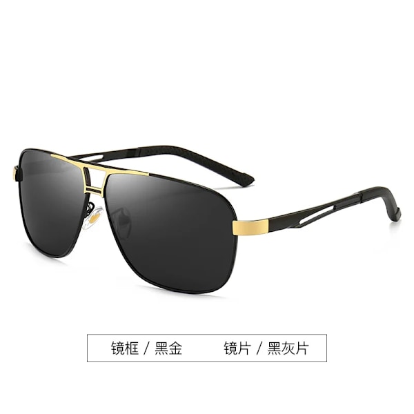 Topp Aluminium Magnesium Fyrkantiga polariserade fotokromatiska solglasögon Herr Solglasögon Militär säkerhet Körning Oculos De Sol Masculino Blackgold