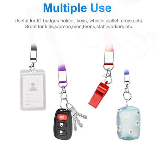 Joefnel Lanyard med klämma för ID-brickor och nycklar, Hållbar nackrem för lärare, barn, män, kvinnor, brickhållare för nycklar, plånbok, telefon,