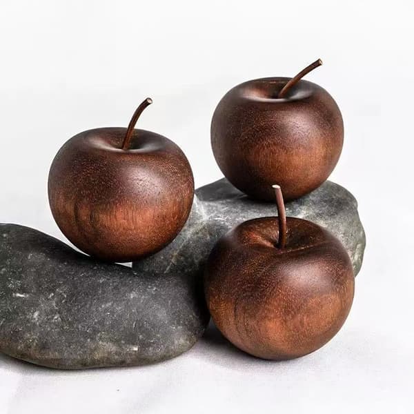2-delt æterisk olie diffuser i træ, æbleformet træ aromaterapi diffuser, egnet til hjemmet, kontoret, bilen, garderoben og andre scener