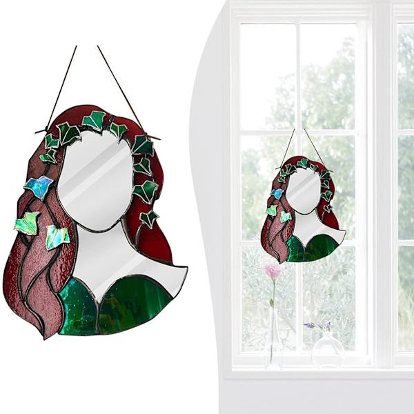 Glas Poison Ivy Spegel Glas Dekorativ Spegel för Entré Sovrum Badrum