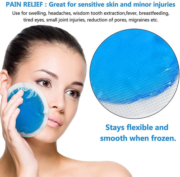 Reusable Cold Compress Set - Round Gel Ice Pack - 10 Pack - Instant Pain Relief