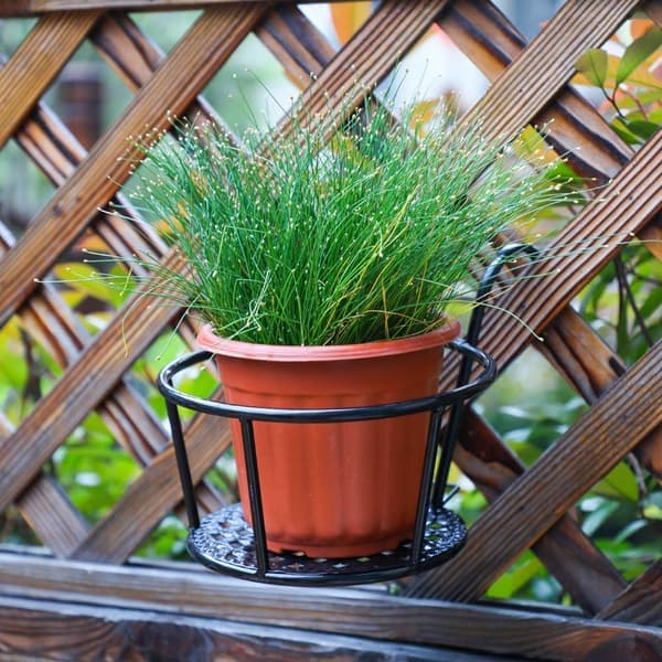 Väggkorg i smidesjärn för blomlådor, metallstaket, montering - 3-pack svart