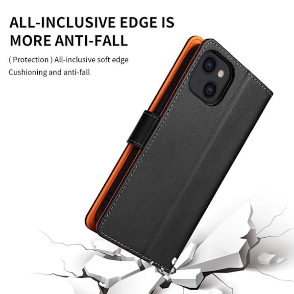 iPhone 14 Plånboksfodral Dual Flip - Svart
