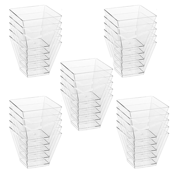25x Dessertskålar i Plast Transparent