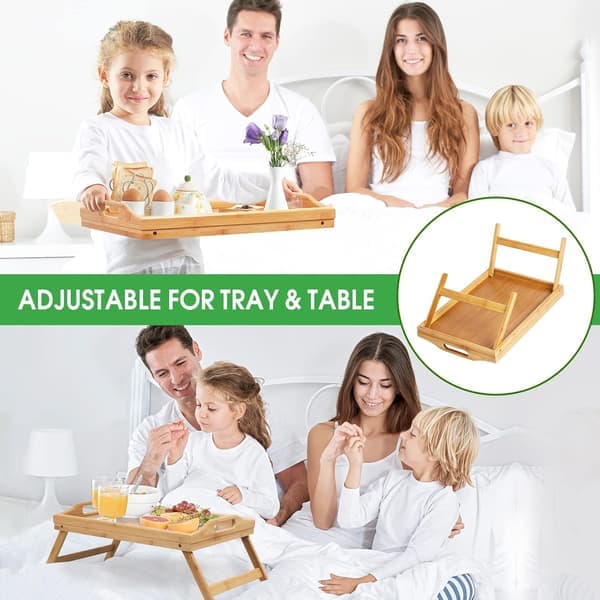 Bed Tray Folding Table with Handle Sofa Breakfast Tray for Eating Painting Plates Bamboo Dining Table Tabletop Snack Tray